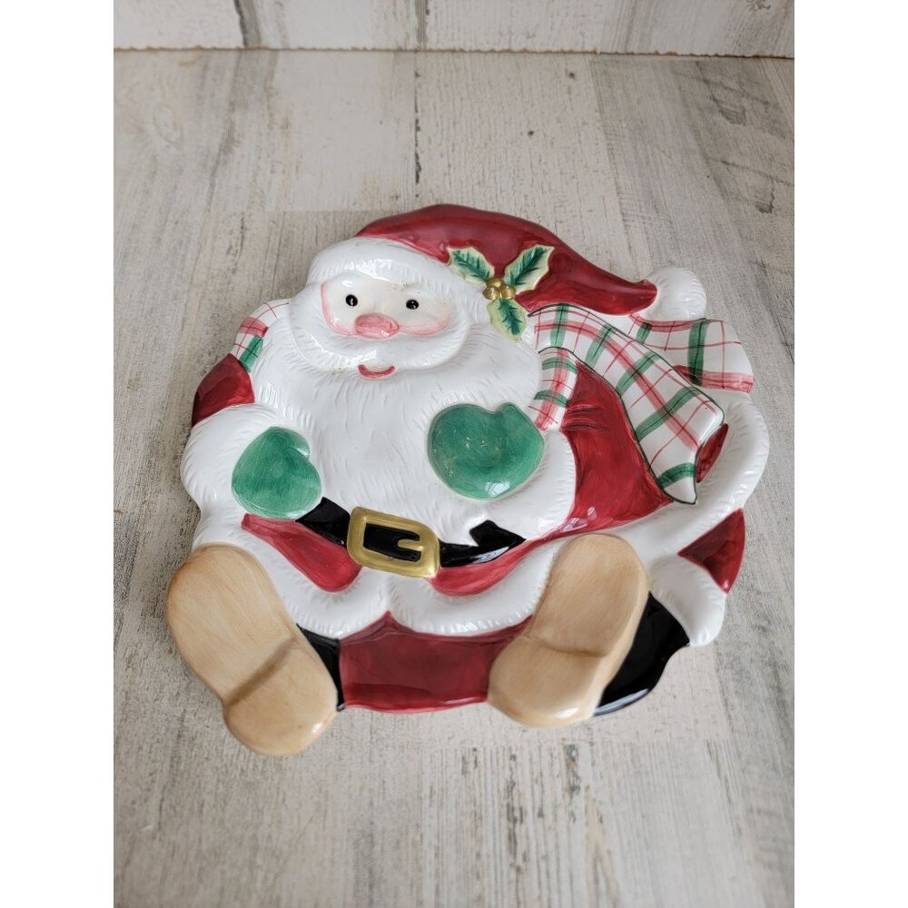 Fitz Floyd‎ Santa fat Jolly santa home plate decor vintage xmas